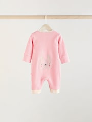 Pink Baby Footless Sleepsuits 3 Pack (0mths-3yrs) - Image 4 of 13