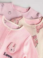 Pink Baby Footless Sleepsuits 3 Pack (0mths-3yrs) - Image 8 of 13