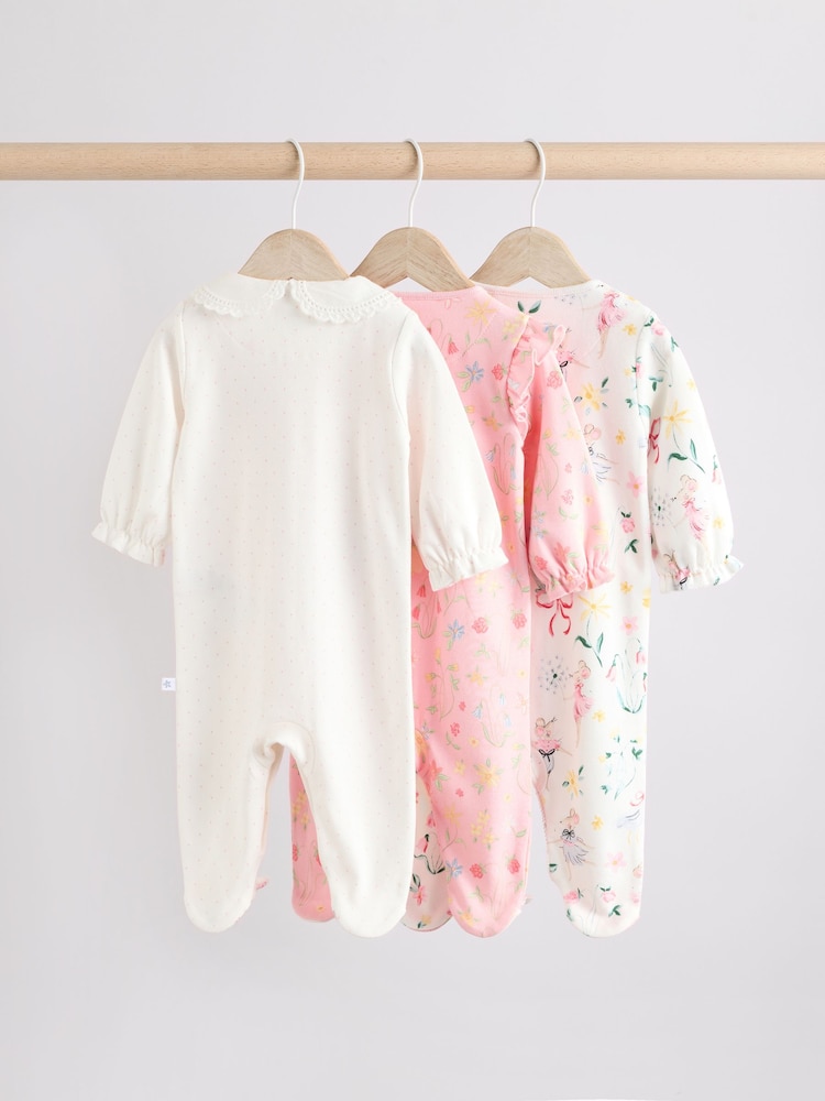 Pink - Baby-Schlafanzüge mit Rüschenmuster aus 100 % Baumwolle im 3er-Pack (0–2 J.) - Bild 2 von 13 Pink - Baby-Schlafanzüge mit Rüschenmuster aus 100 % Baumwolle im 3er-Pack (0–2 J.) - Bild 2 von 13