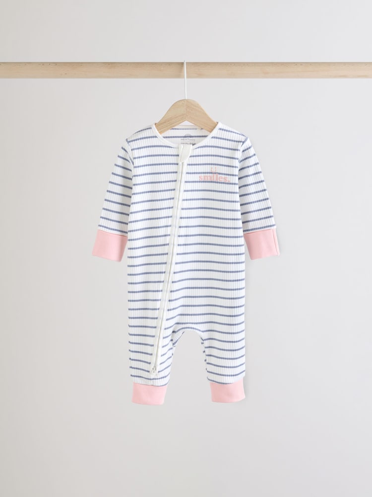 Rose/Gris - Lot de 3 dors-bien bébé à slogan 100% coton (0mois3ans) (0mois3ans) - Image 3 of 13