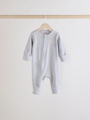 Pink/Grey 3 Pack Baby Slogan 100% Cotton Sleepsuits (0mths-3yrs) (0mths-3yrs) - Image 5 of 13