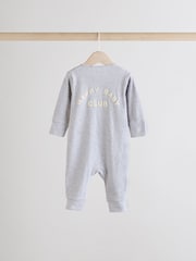 Pink/Grey 3 Pack Baby Slogan 100% Cotton Sleepsuits (0mths-3yrs) (0mths-3yrs) - Image 6 of 13