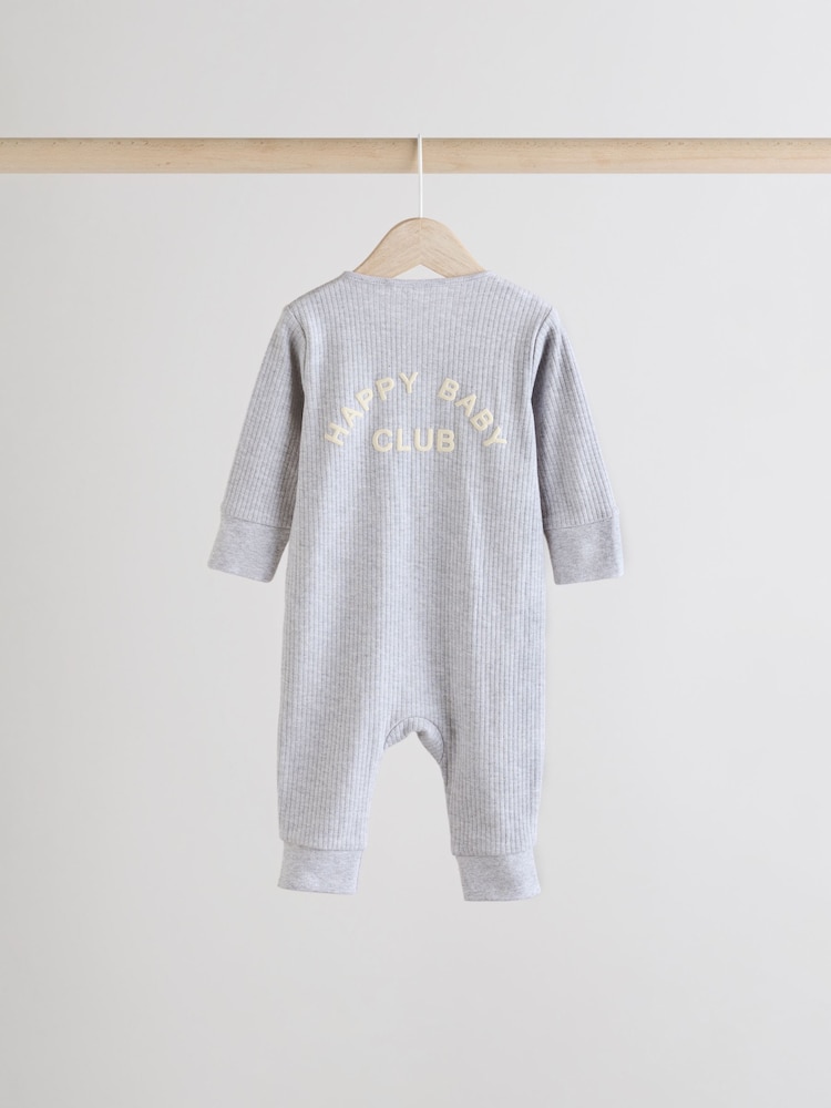 Rose/Gris - Lot de 3 dors-bien bébé à slogan 100% coton (0mois3ans) (0mois3ans) - Image 6 of 13