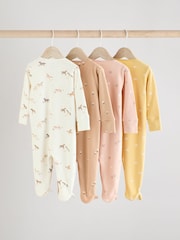 Multi Baby Two Way Zip 100% Cotton Sleepsuits 4 Pack (0mths-2yrs) - Image 2 of 14