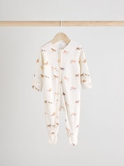 Multi Baby Two Way Zip 100% Cotton Sleepsuits 4 Pack (0mths-2yrs) - Image 3 of 14