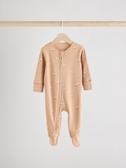 Multi Baby Two Way Zip 100% Cotton Sleepsuits 4 Pack (0mths-2yrs) - Image 4 of 14