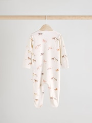 Multi Baby Two Way Zip 100% Cotton Sleepsuits 4 Pack (0mths-2yrs) - Image 7 of 14