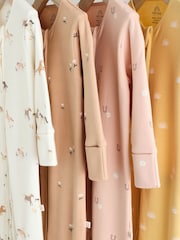 Multi Baby Two Way Zip 100% Cotton Sleepsuits 4 Pack (0mths-2yrs) - Image 8 of 14