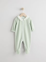 Green Velour Baby Sleepsuit (0mths-3yrs) - Image 1 of 7