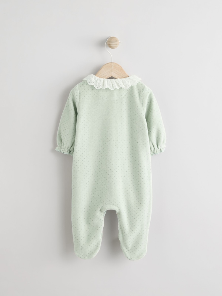 Green Velour Baby Sleepsuit (0mths-3yrs) - Image 2 of 7