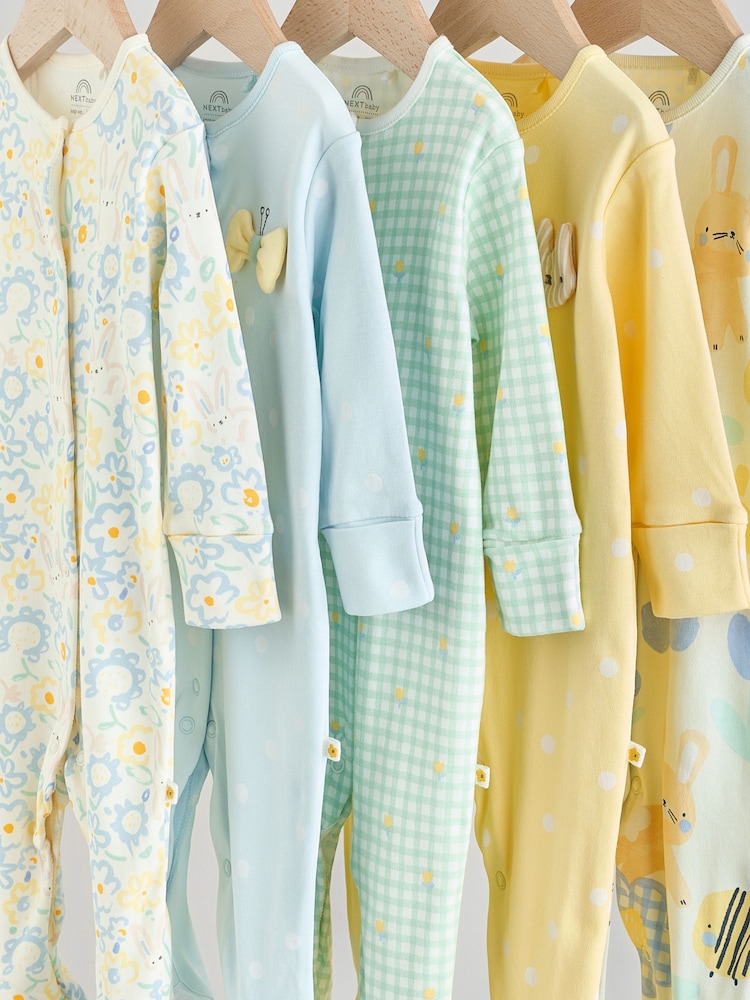 Yellow 5 Pack Baby Sleepsuits (0mths-2yrs) (0mths-2yrs) - Image 15 of 15