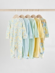 Yellow 5 Pack Baby Sleepsuits (0mths-2yrs) (0mths-2yrs) - Image 2 of 15