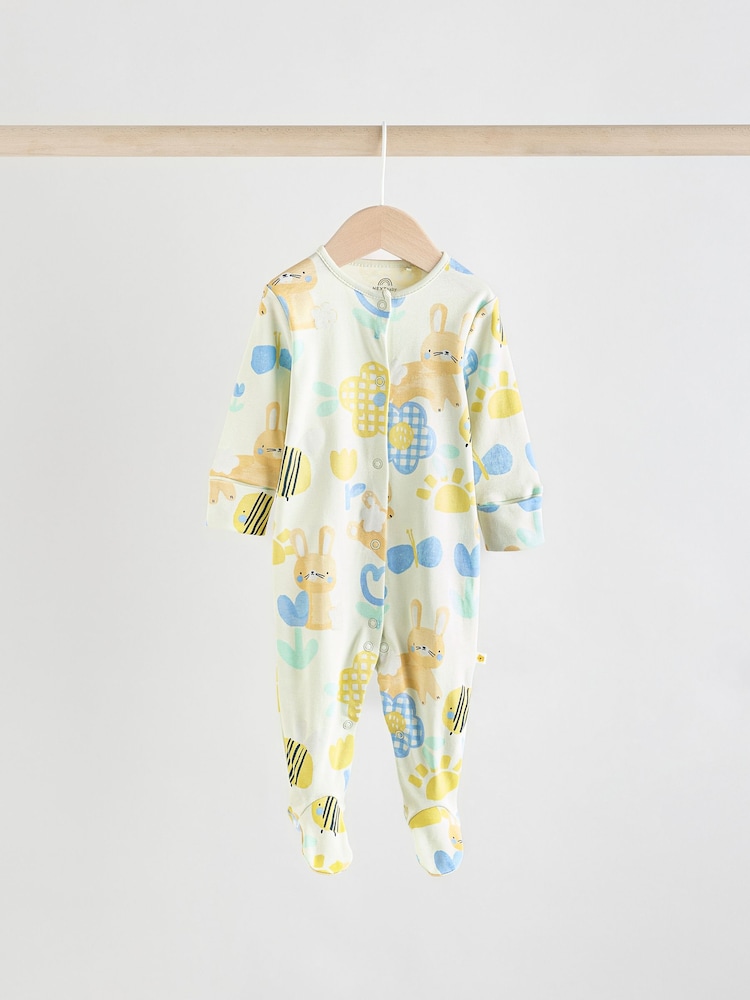 Yellow 5 Pack Baby Sleepsuits (0mths-2yrs) (0mths-2yrs) - Image 8 of 15