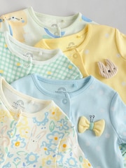 Yellow 5 Pack Baby Sleepsuits (0mths-2yrs) (0mths-2yrs) - Image 9 of 15