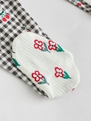 Cream/Red Popper Baby 100% Cotton Sleepsuits 3 Pack (0mths-2yrs) - Image 10 of 13