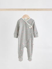 Cream/Red Popper Baby 100% Cotton Sleepsuits 3 Pack (0mths-2yrs) - Image 4 of 13