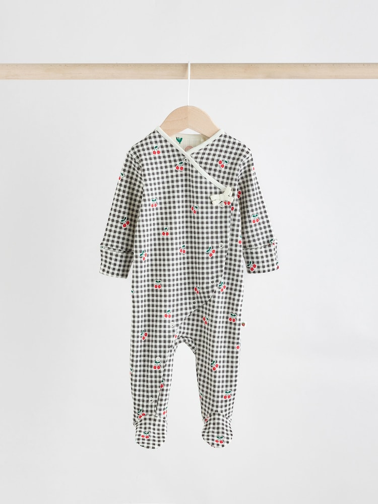 Cream/Red Popper Baby 100% Cotton Sleepsuits 3 Pack (0mths-2yrs) - Image 4 of 13