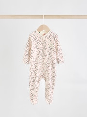 Cream/Red Popper Baby 100% Cotton Sleepsuits 3 Pack (0mths-2yrs) - Image 5 of 13