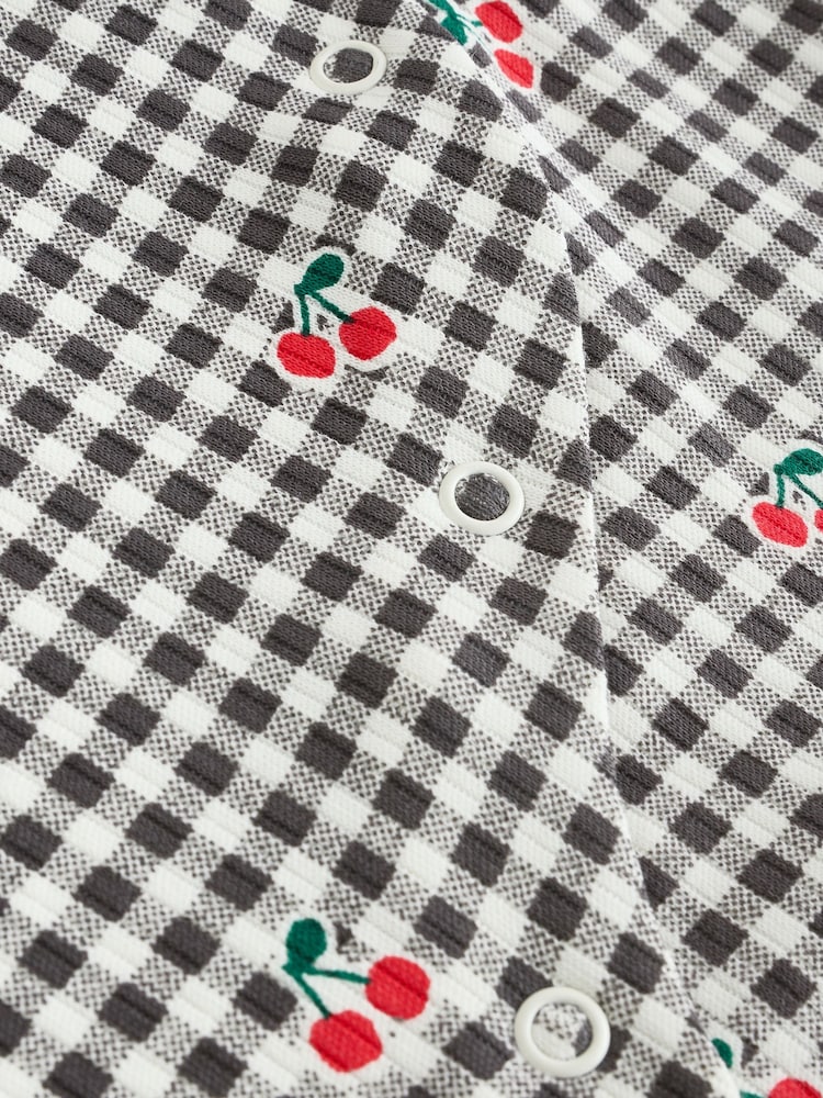 Cream/Red Popper Baby 100% Cotton Sleepsuits 3 Pack (0mths-2yrs) - Image 9 of 13