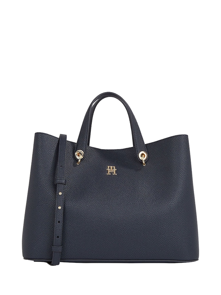 Tommy Hilfiger Blue Emblem Satchel Bag - Image 1 of 6