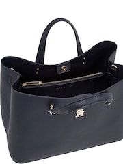 Tommy Hilfiger Blue Emblem Satchel Bag - Image 5 of 6