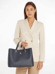 Tommy Hilfiger Blue Emblem Satchel Bag - Image 6 of 6