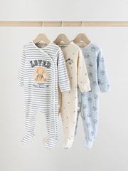 Blau/Weiß - 3er-Pack Baby-Schlafanzüge mit Häschenmotiv (0M.–2J.) (0M.–2J.) - Bild 1 von 19