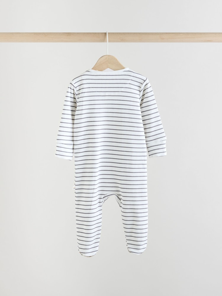 Blue/White Bunny 3 Pack Baby Sleepsuits (0mths-2yrs) (0mths-2yrs) - Image 10 of 19