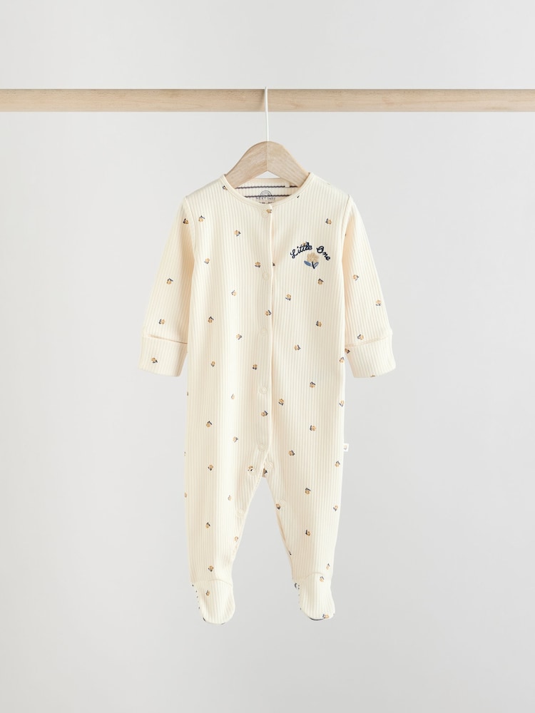 Blue/White Bunny 3 Pack Baby Sleepsuits (0mths-2yrs) (0mths-2yrs) - Image 11 of 19