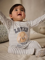 Blau/Weiß - 3er-Pack Baby-Schlafanzüge mit Häschenmotiv (0M.–2J.) (0M.–2J.) - Bild 3 von 19