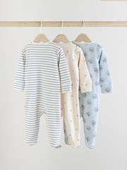 Blau/Weiß - 3er-Pack Baby-Schlafanzüge mit Häschenmotiv (0M.–2J.) (0M.–2J.) - Bild 8 von 19