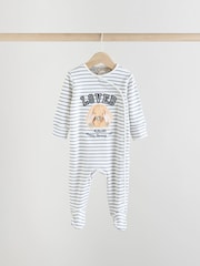 Blau/Weiß - 3er-Pack Baby-Schlafanzüge mit Häschenmotiv (0M.–2J.) (0M.–2J.) - Bild 9 von 19