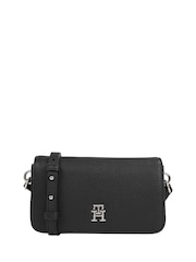 Tommy Hilfiger Black Emblem Flap Crossover Bag - Image 2 of 4