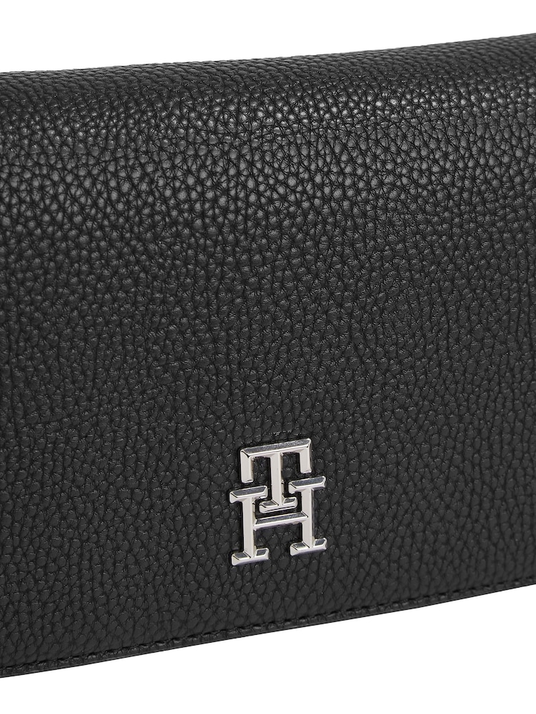 Tommy Hilfiger Black Emblem Flap Crossover Bag - Image 4 of 4