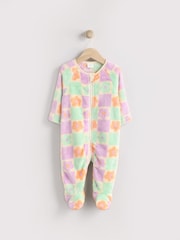 Purple Baby Zip Fleece Sleepsuit - Image 1 of 7