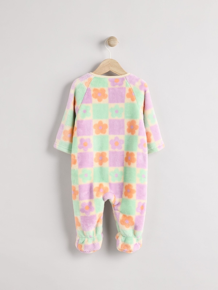 Purple Baby Zip Fleece Sleepsuit - Image 2 of 7