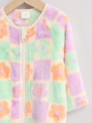 Purple Baby Zip Fleece Sleepsuit - Image 3 of 7