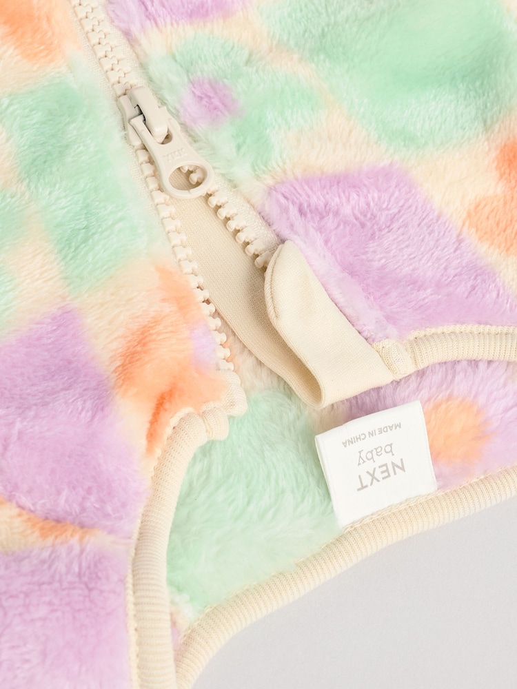 Purple Baby Zip Fleece Sleepsuit - Image 4 of 7