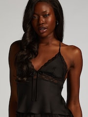 Hunkemöller Satin Marcela Cami Black Top - Image 1 of 4