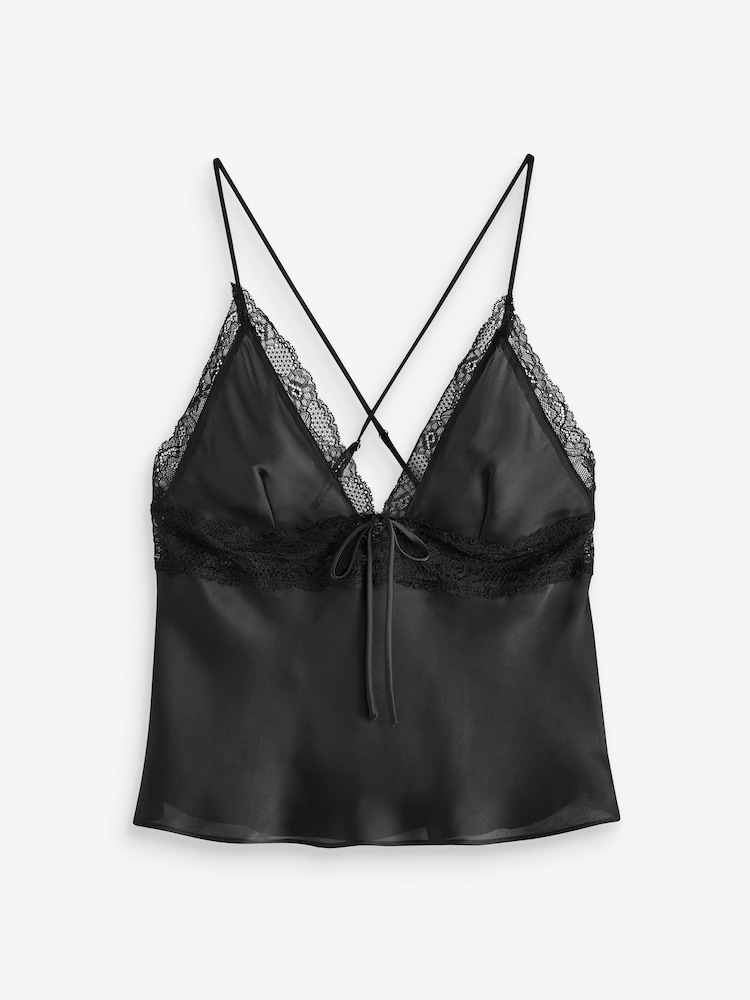 Hunkemöller Satin Marcela Cami Black Top - Image 4 of 4 Hunkemöller Satin Marcela Cami Black Top - Image 4 of 4