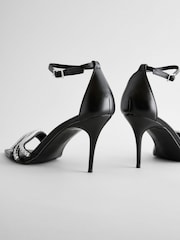 Black Forever Comfort® Point Toe Jewel Trim High Heel Sandals - Image 5 of 7