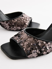 Negru - Forever Comfort ® Open Square Toe Paiete Sandale - Image 6 of 9
