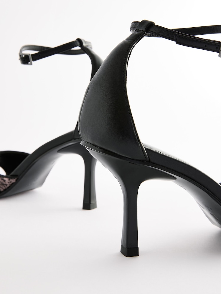 Negru - Forever Comfort ® Open Square Toe Paiete Sandale - Image 7 of 9