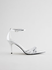 Silver Forever Comfort® Point Toe Jewel Trim High Heel Sandals - Image 5 of 9
