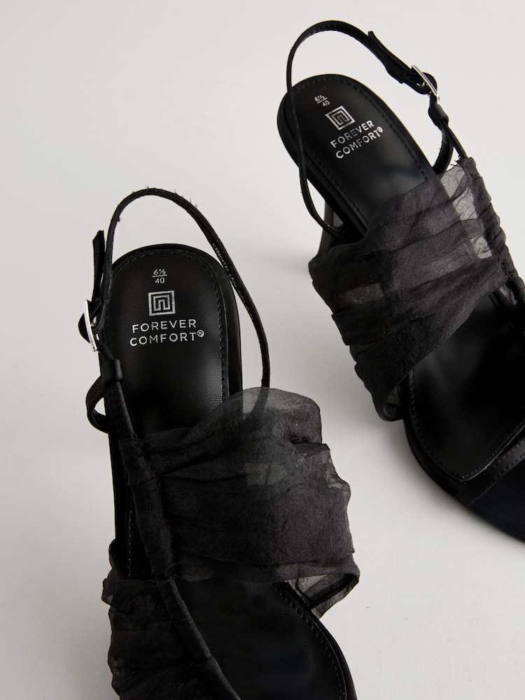 Black Forever Comfort® Round Toe Mesh Sandals - Image 5 of 9