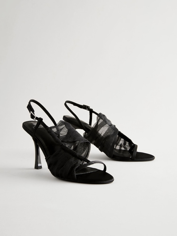 Black Forever Comfort® Round Toe Mesh Sandals - Image 9 of 9