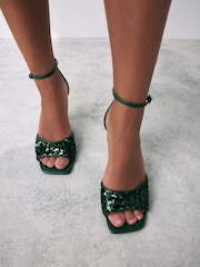 Verde - Forever Comfort ® Open Square Toe Paiete Sandale - Image 3 of 12