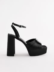 أسود - صندل بكعب عريض مرتفع مرصع من ‎Forever Comfort®‎ - صورة 8 من 11