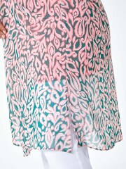 Roman Pink 2 in 1 Chiffon Overlay Jersey Cover-Up Top - Image 5 of 5