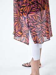 Roman Orange 2 in 1 Chiffon Overlay Jersey Cover-Up Top - Image 5 of 5